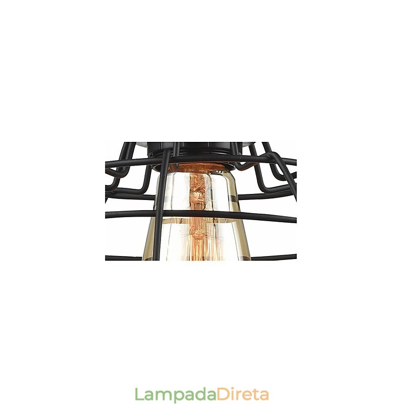 Edison Pendant Light Chandelier Gaiola de arame Pendurado Teto Abajur