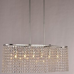 Luminária pendente moderna contemporânea de cristal galvanizado
