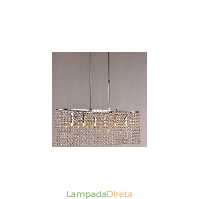 Luminária pendente moderna contemporânea de cristal galvanizado