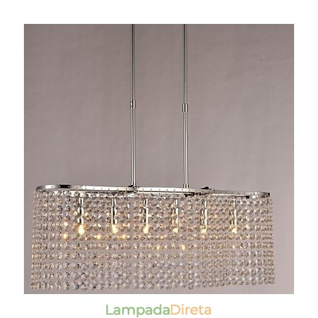 Luminária pendente moderna contemporânea de cristal galvanizado Luminária pendente moderna contemporânea de cristal galvanizado
