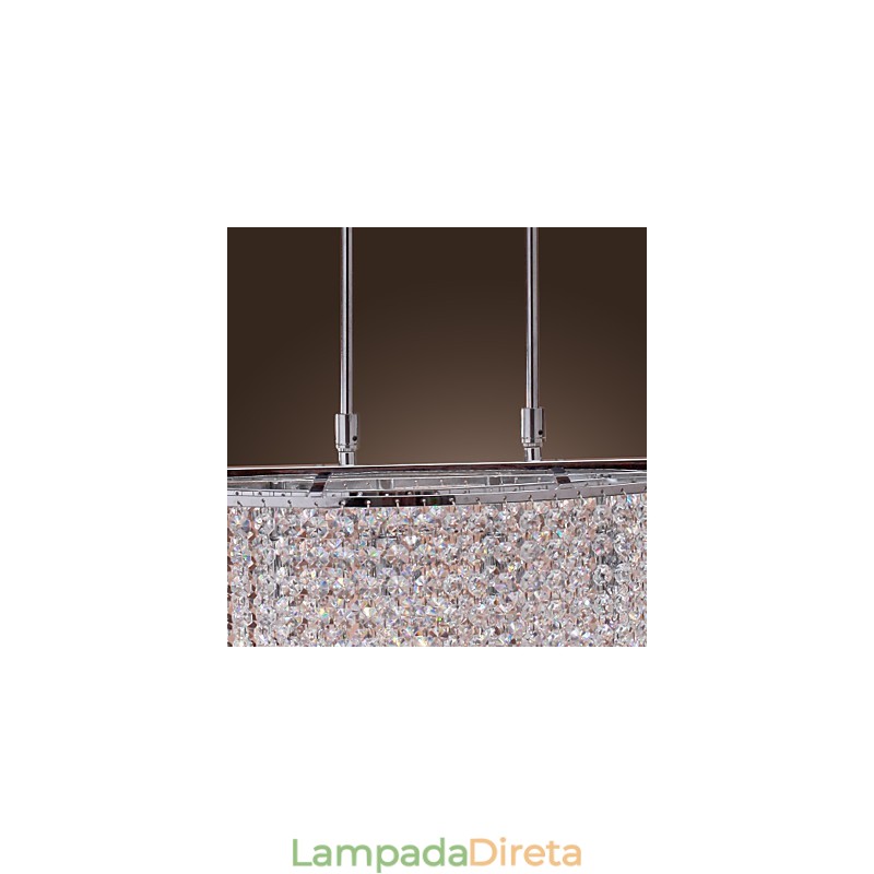 Luminária pendente moderna contemporânea de cristal galvanizado