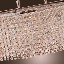 Luminária pendente moderna contemporânea de cristal galvanizado