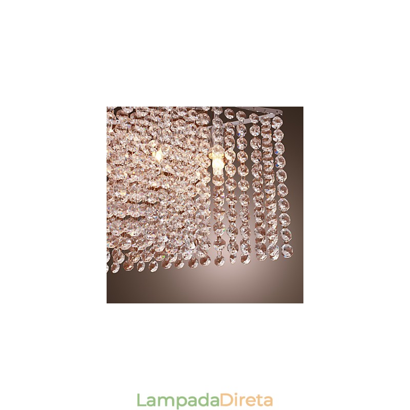 Luminária pendente moderna contemporânea de cristal galvanizado