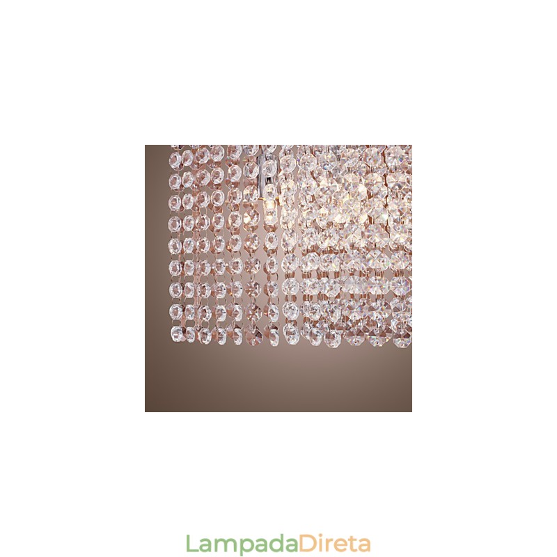 Luminária pendente moderna contemporânea de cristal galvanizado
