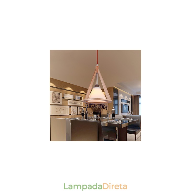 Lustre de madeira estilo designer lustre elegante estilo contemporâneo