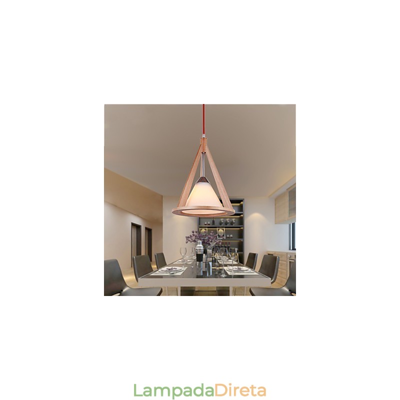 Lustre de madeira estilo designer lustre elegante estilo contemporâneo