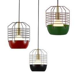 Mini Luminária Pendente Artística Teia de Aranha 1 Luz Acabamento Mordern Simplicity Preto Branco Verde Vermelho Aço Carbono Droplight