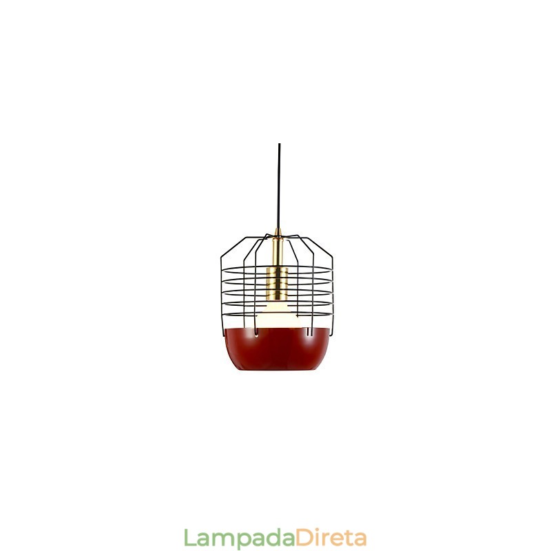Mini Luminária Pendente Artística Teia de Aranha 1 Luz Acabamento Mordern Simplicity Preto Branco Verde Vermelho Aço Carbono Droplight