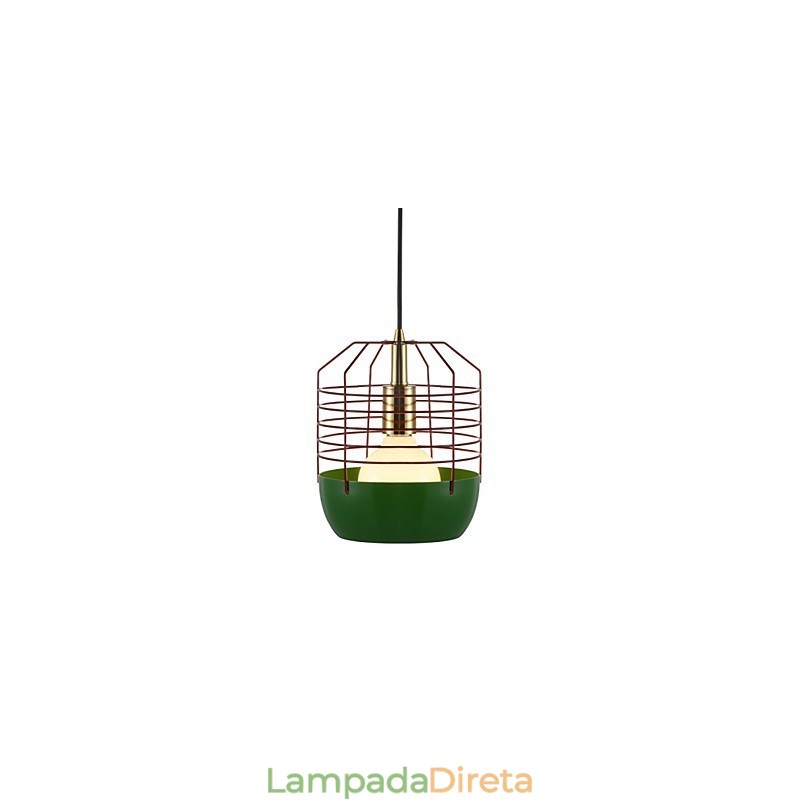 Mini Luminária Pendente Artística Teia de Aranha 1 Luz Acabamento Mordern Simplicity Preto Branco Verde Vermelho Aço Carbono Droplight