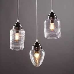 Moderno Contemporâneo Tradicional Clássico Vintage Lanterna Country Níquel Vidro Pingente Luz Jantar