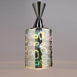 Luminária pendente cromada com gravação a laser Dream