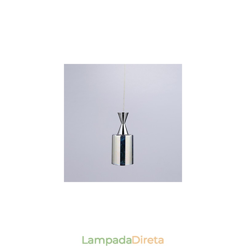 Luminária pendente cromada com gravação a laser Dream