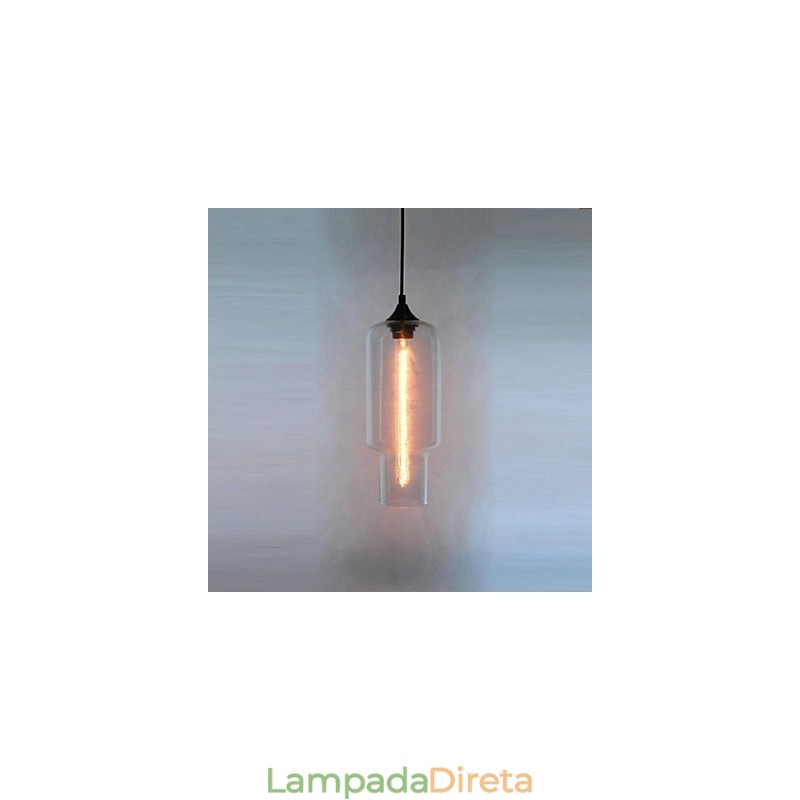 Luminária pendente de vidro moderna com design de bolha marrom