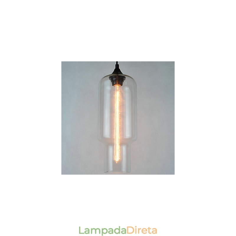 Luminária pendente de vidro moderna com design de bolha marrom