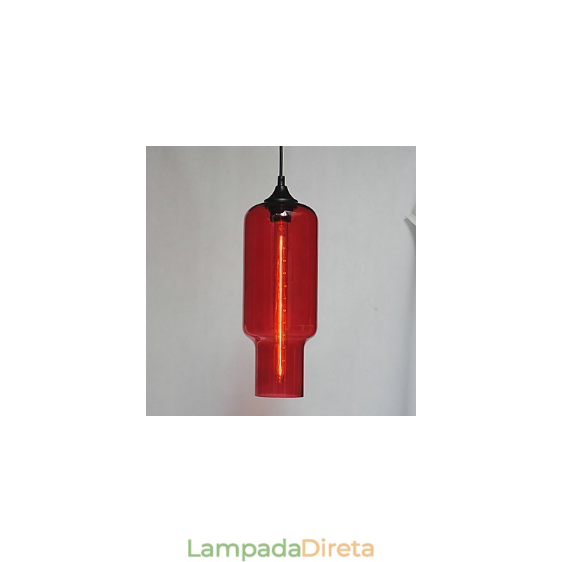 Luminária pendente de vidro moderna com design de bolha marrom