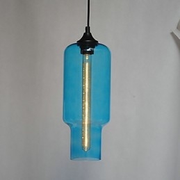 Luminária pendente de vidro moderna com design de bolha marrom