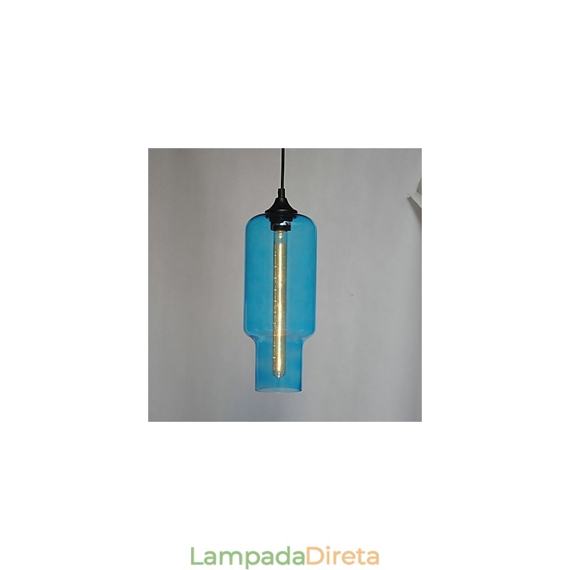 Luminária pendente de vidro moderna com design de bolha marrom