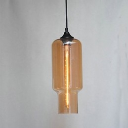 Luminária pendente de vidro moderna com design de bolha marrom