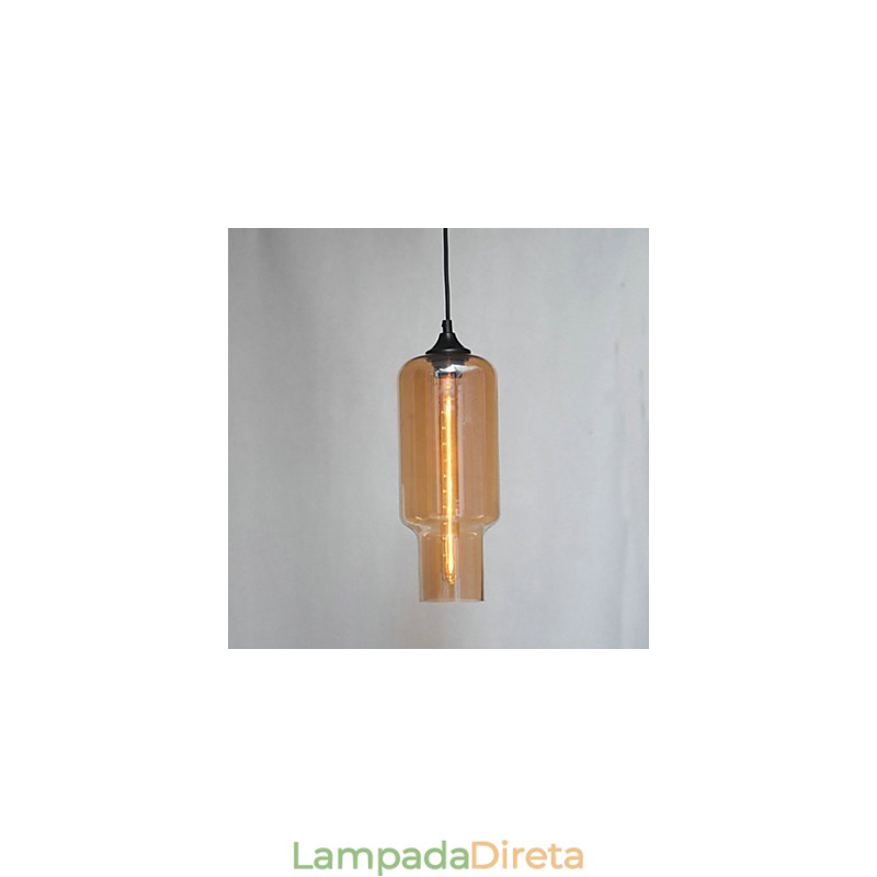 Luminária pendente de vidro moderna com design de bolha marrom