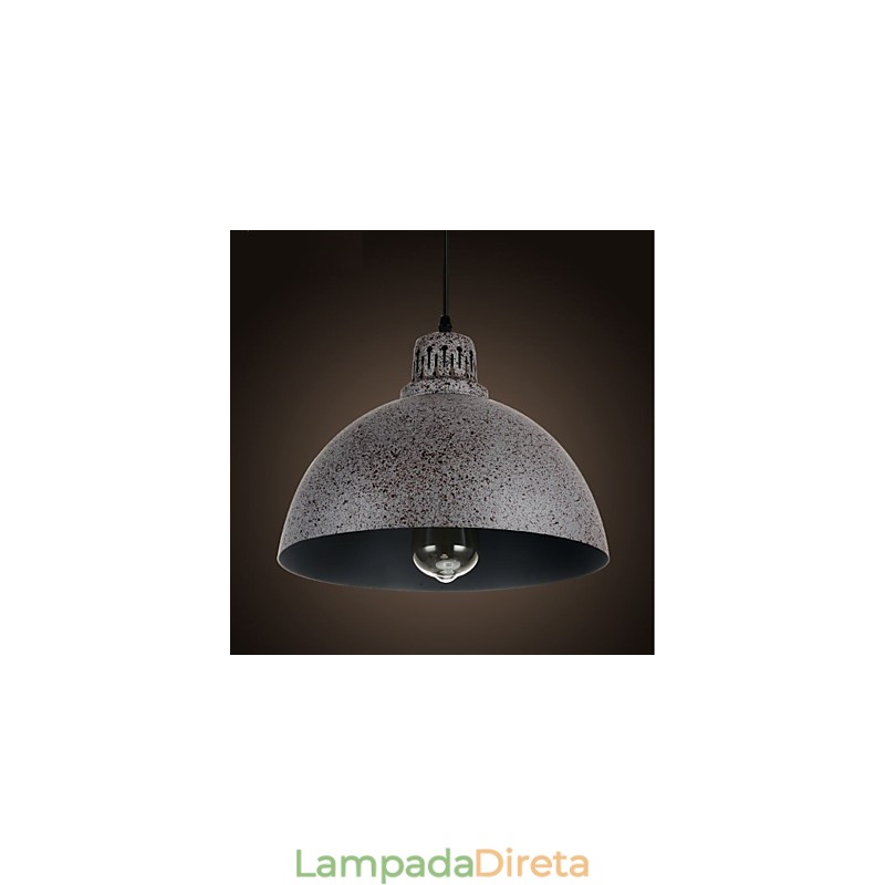 Luminária pendente vintage de metal com uma luz