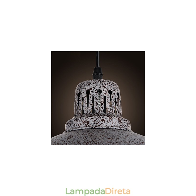 Luminária pendente vintage de metal com uma luz