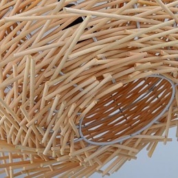 Lustre Mini Estilo Lanterna Madeira Bambu