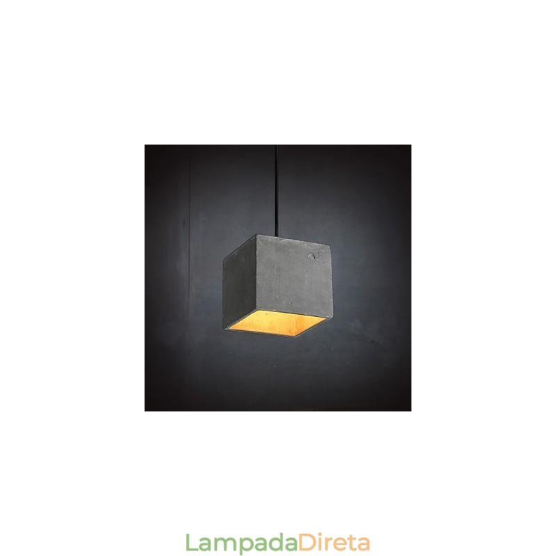 Luminária pendente de cimento retrô contemporânea e contraída