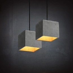 Luminária pendente de cimento retrô contemporânea e contraída