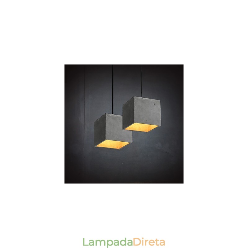 Luminária pendente de cimento retrô contemporânea e contraída