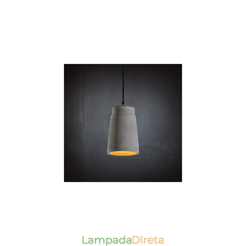 Luminária pendente de cimento retrô contemporânea e contraída