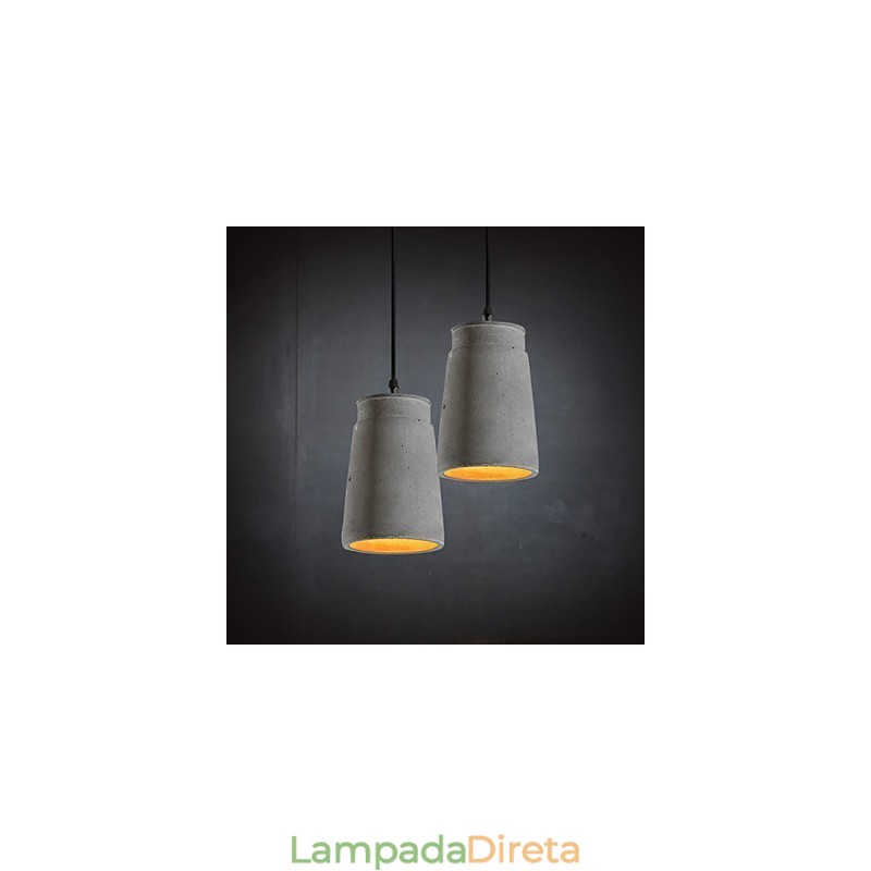 Luminária pendente de cimento retrô contemporânea e contraída