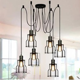 American Country Industrial Individualidade Criativo Sentado Seis pequenos Hob Head Droplight