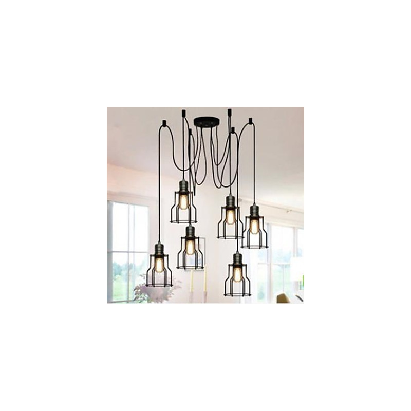 American Country Industrial Individualidade Criativo Sentado Seis pequenos Hob Head Droplight