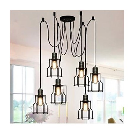 American Country Industrial Individualidade Criativo Sentado Seis pequenos Hob Head Droplight American Country Industrial Individualidade Criativo Sentado Seis pequenos Hob Head Droplight