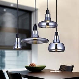 Lustre de vidro com design nórdico criativo contratado europeu, luminária de luz