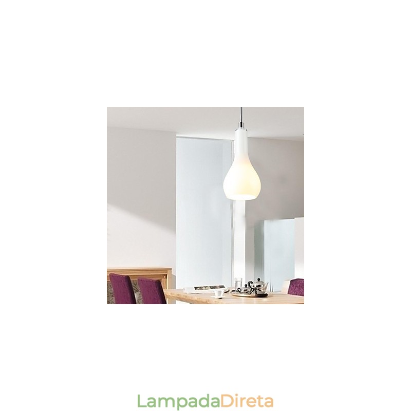 Luminária pendente moderna e contemporânea em metal cromado estilo mini