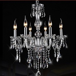 6 braços vintage luxo iluminação k9 lustre de cristal teto pingente luz