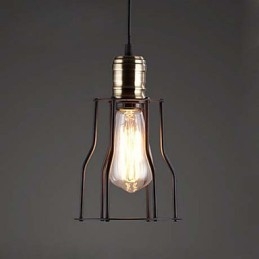 Ideias de buffet de café vintage industrial americano gaiola de ferro forjado luz pendente sentado