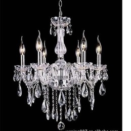 6 braços vintage luxo iluminação k9 lustre de cristal teto pingente luz