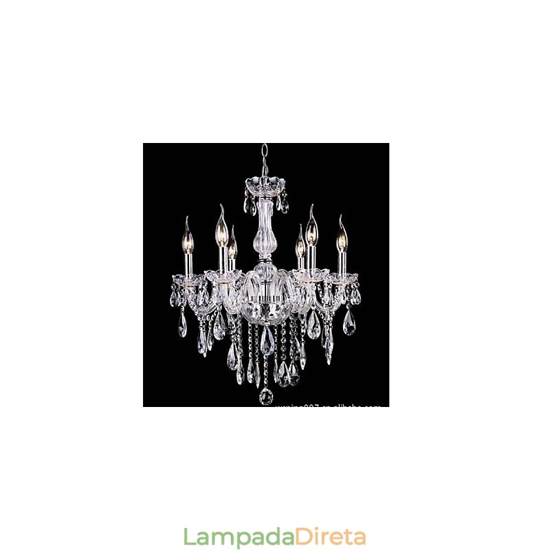 6 braços vintage luxo iluminação k9 lustre de cristal teto pingente luz