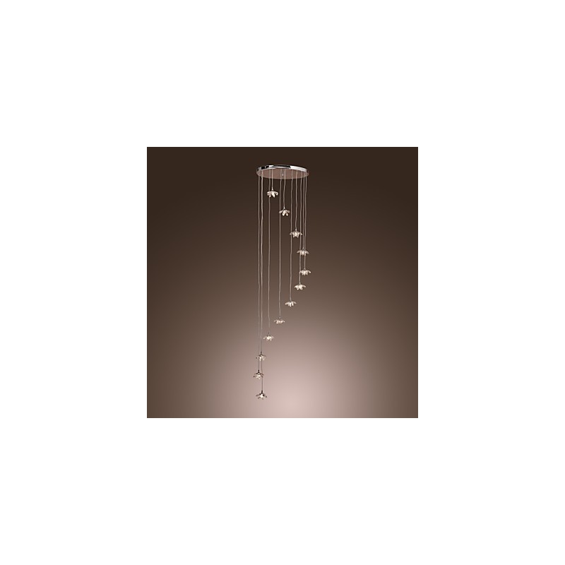 Luminária pendente moderna contemporânea de cristal estilo mini cromado em metal