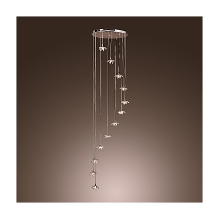 Luminária pendente moderna contemporânea de cristal estilo mini cromado em metal Luminária pendente moderna contemporânea de cristal estilo mini cromado em metal