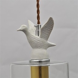 Lustre de vidro criativo com pingente de pássaro e cúpula de vidro