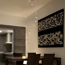 Luminária pendente moderna contemporânea de cristal estilo mini cromado em metal