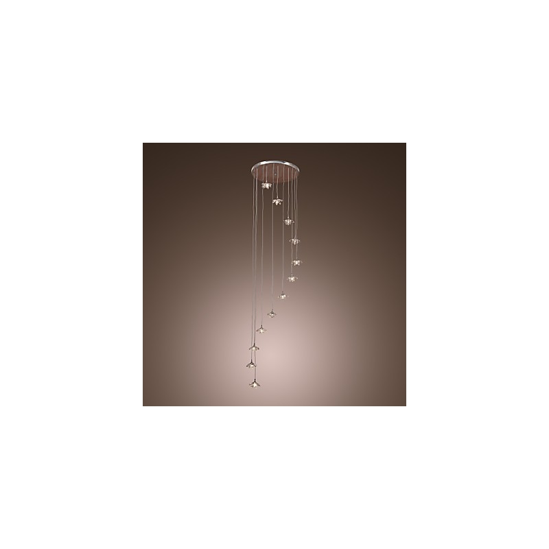 Luminária pendente moderna contemporânea de cristal estilo mini cromado em metal