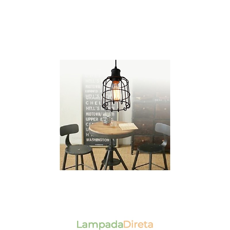 Luminárias pendentes estilo mini rústico chalé retrô country garagem metal