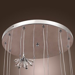 Luminária pendente moderna contemporânea de cristal estilo mini cromado em metal