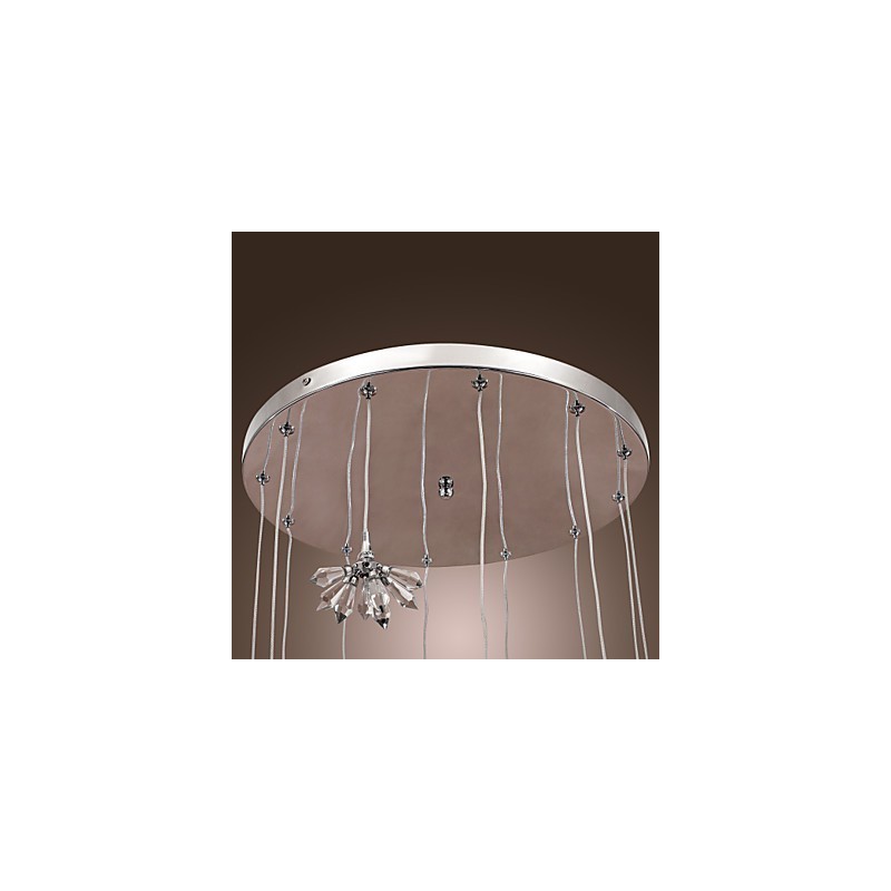 Luminária pendente moderna contemporânea de cristal estilo mini cromado em metal