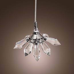 Luminária pendente moderna contemporânea de cristal estilo mini cromado em metal
