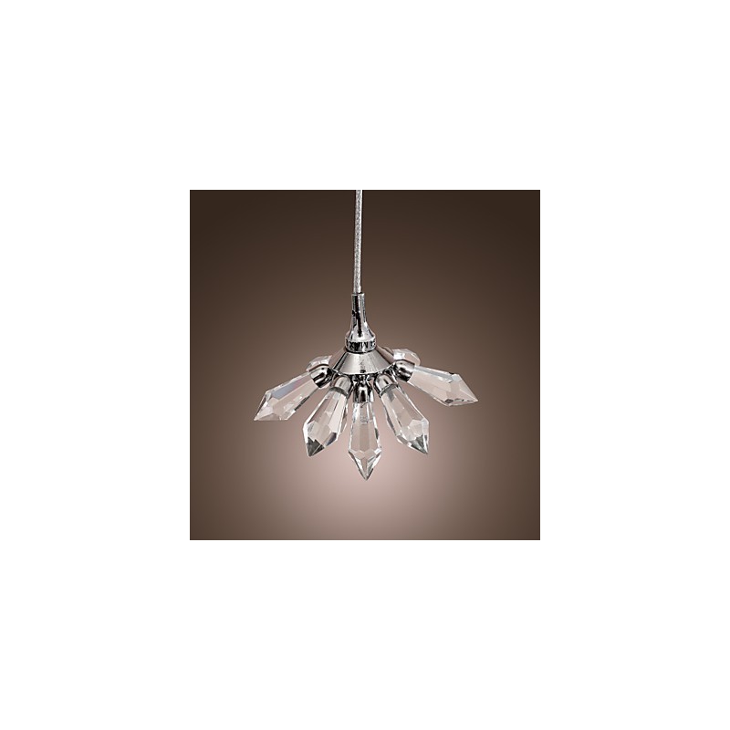 Luminária pendente moderna contemporânea de cristal estilo mini cromado em metal